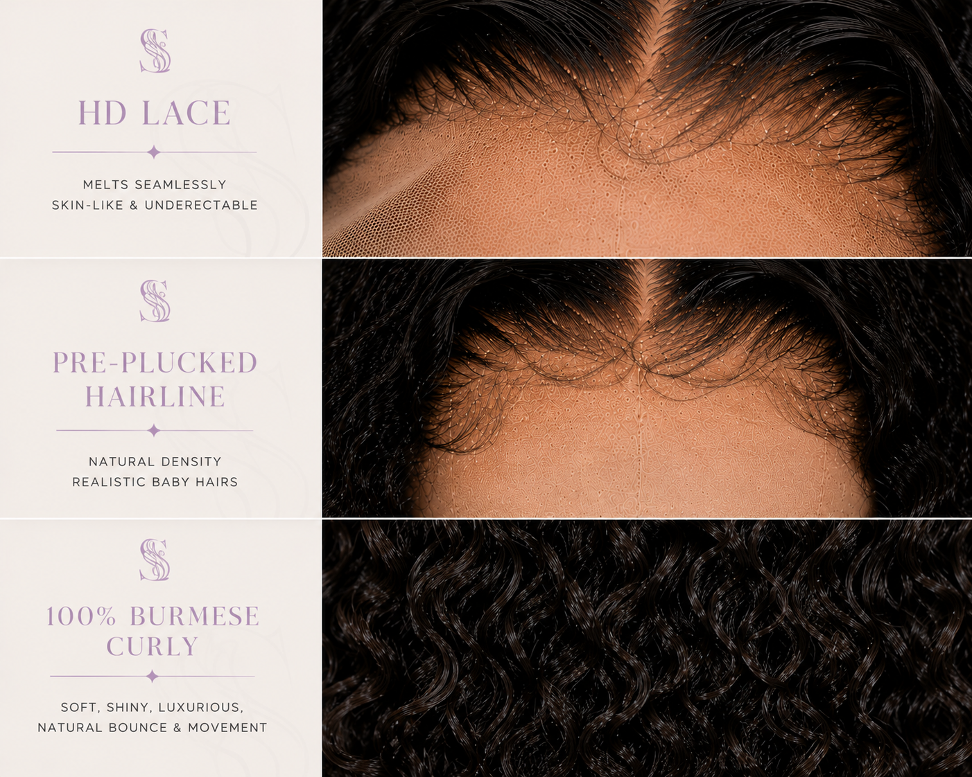 "Amara" Burmese Curly HD Closure Wig